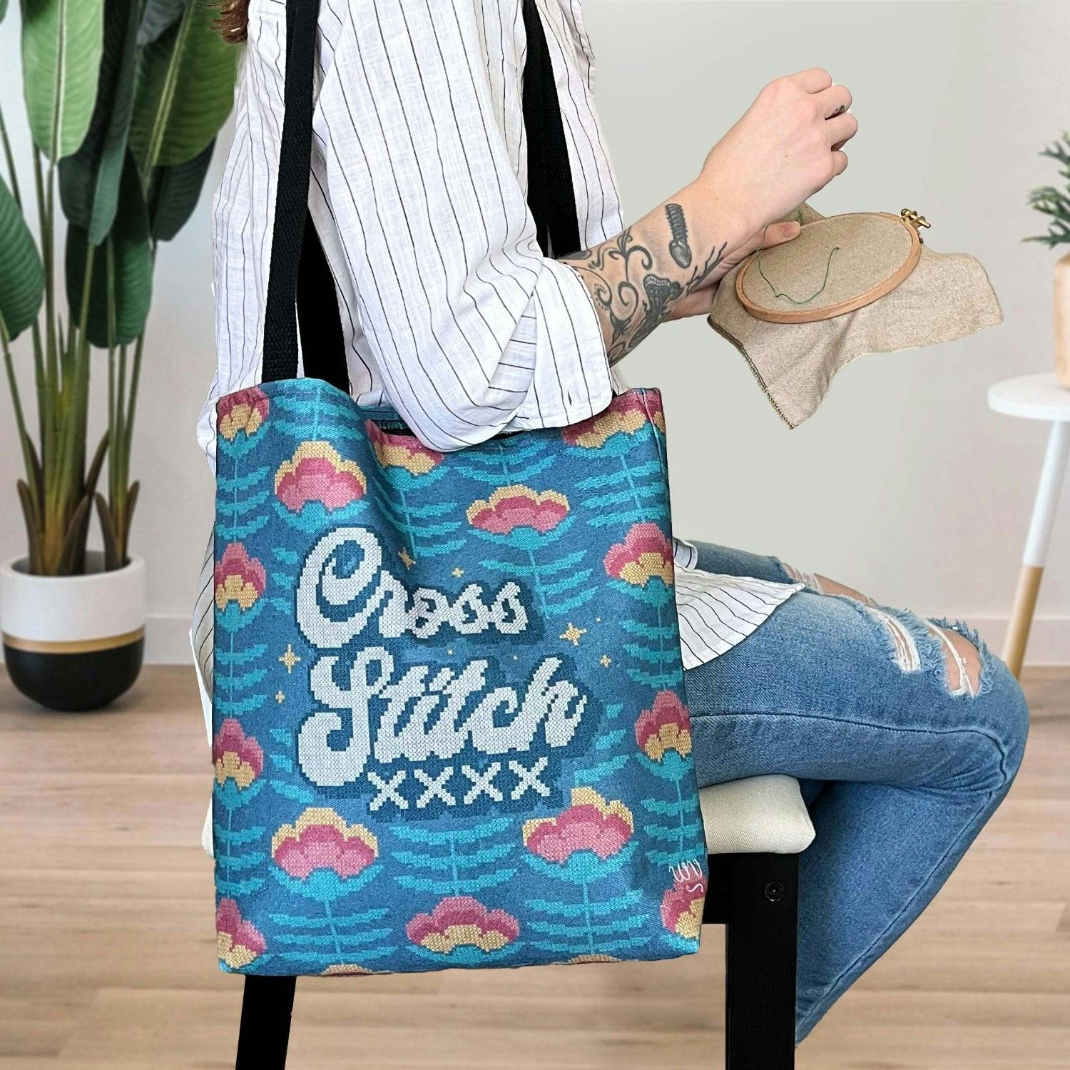 Cross Stitch Tote Bag