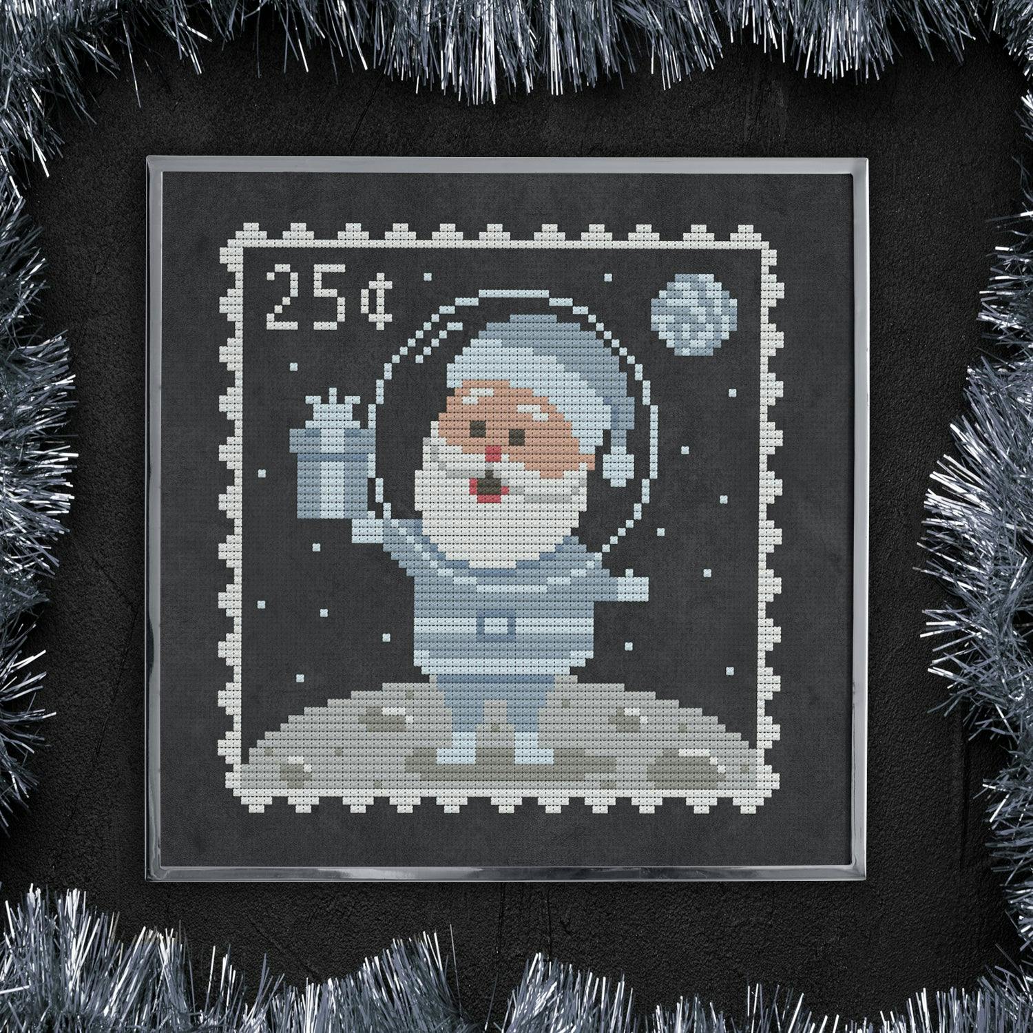 Astronaut Santa Postage Stamp
