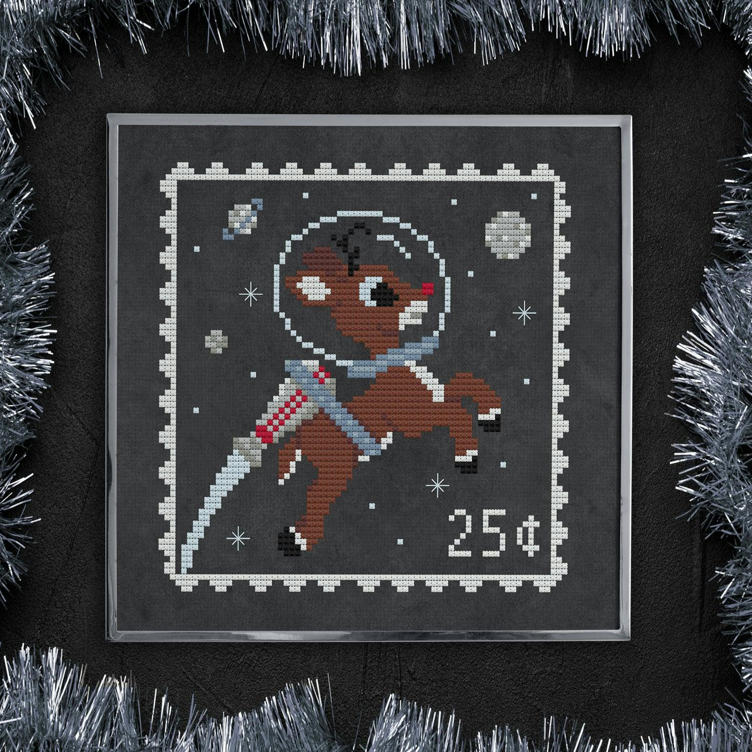 Astronaut Rudolph Postage Stamp